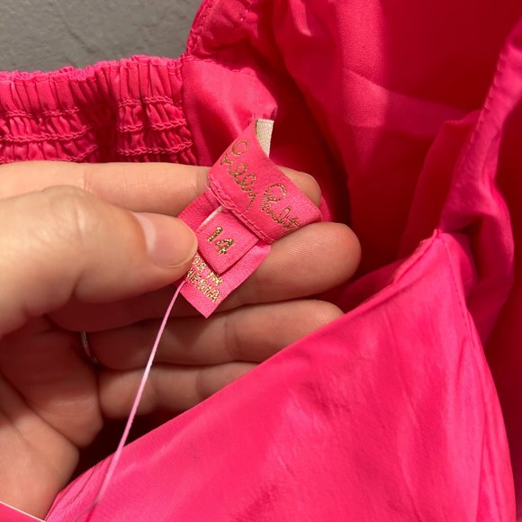 Lilly Pulitzer Pink Puff Sleeve Top - Picture 4 of 5
